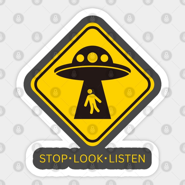 Stop Look & Listen Sticker by EdSan Designs